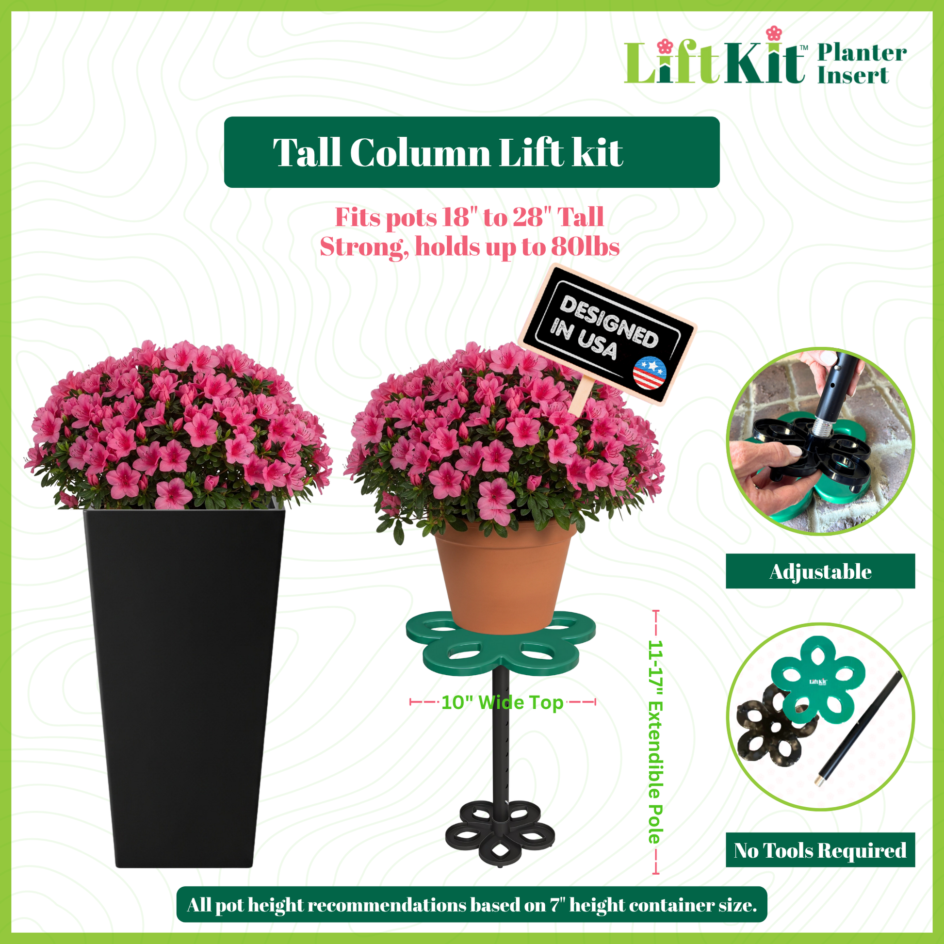 plant pot stabilisers Tall Column Lift