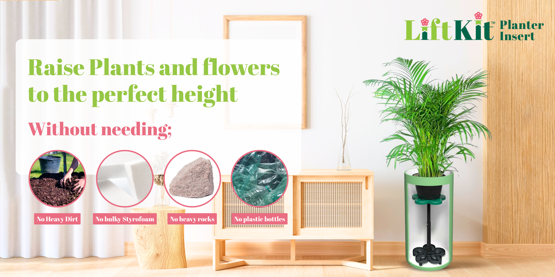 indoor planter inserts Short Tapered Lift
