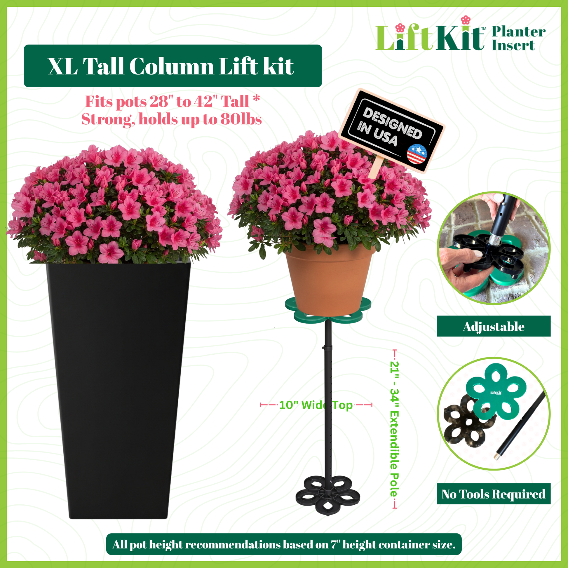 xl pots for plants XL Tall Column Lift – Lift Kit Planter Insert